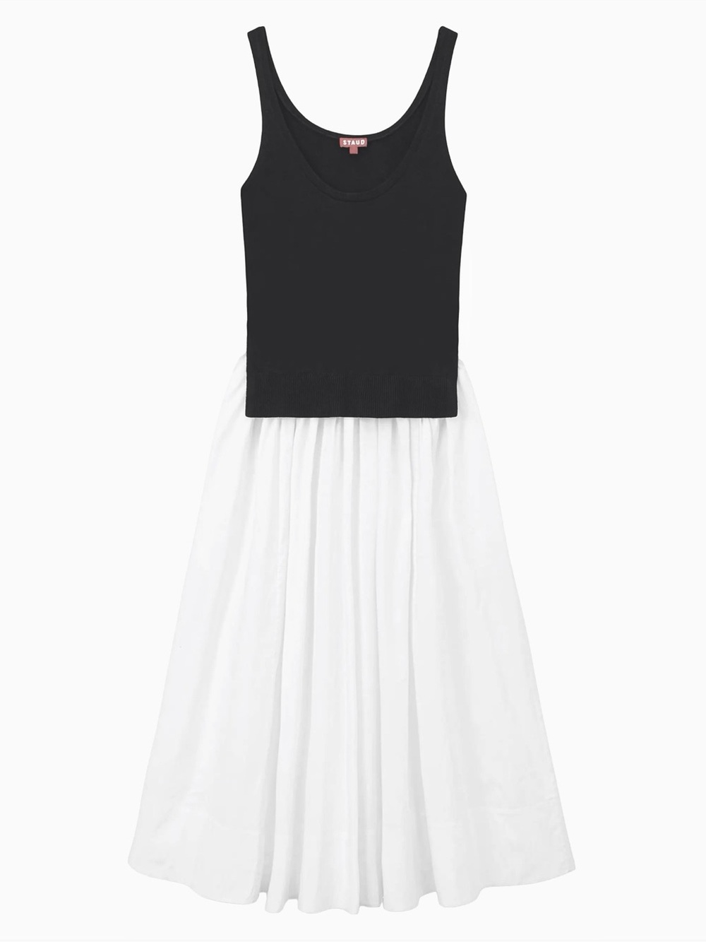 STAUD Merino Wool & Cotton Midi-Dress